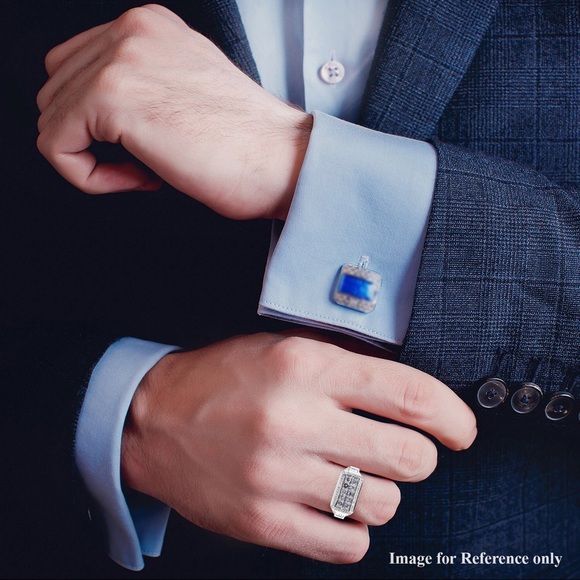 Men’s Peacock Tanzanite and Zircon Ring - Picture 4 of 5